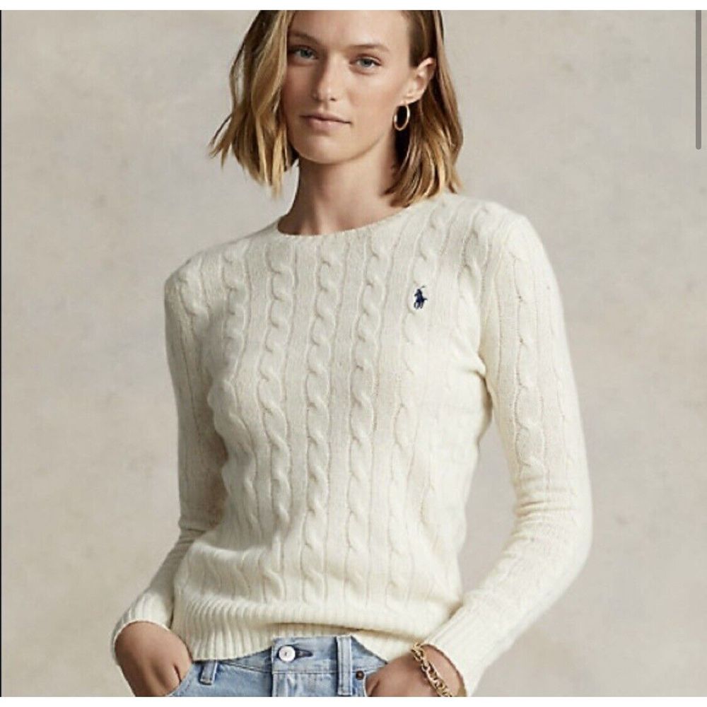 Ralph Lauren Cream Cable Knit Sweater